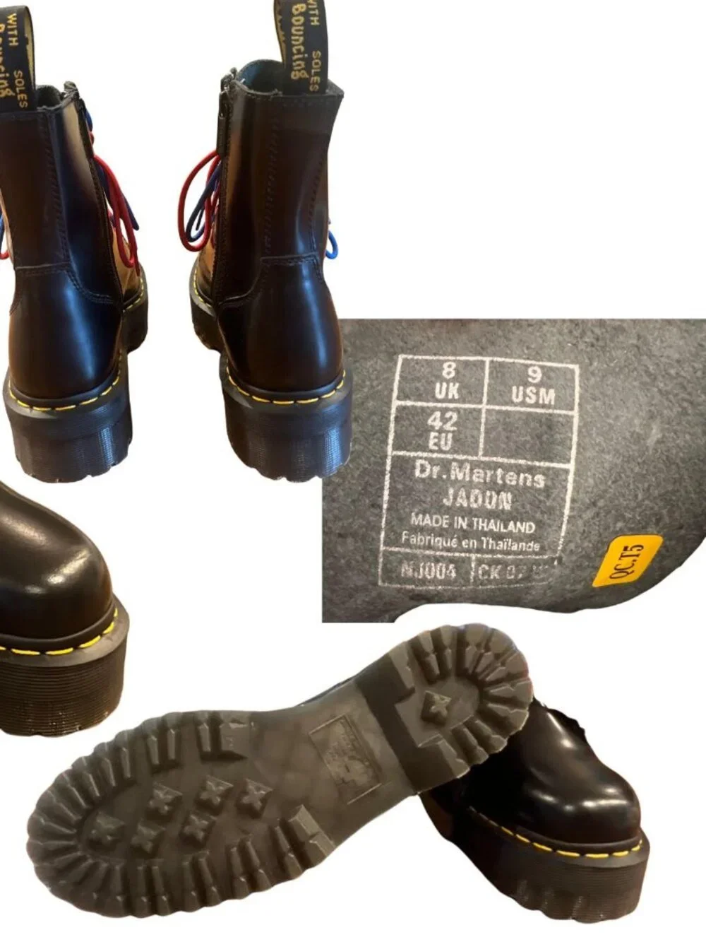 Dr. Martens Jadon Black Platform Boots Sz 9 US Women’s /